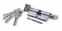 Ключевой перфоцилиндр хром 60mm - Цилиндр для врезн. замка 60мм  хром 3 кл.ключ/завёртка.